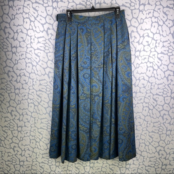 Kurt Geiger Skirts Vintage Geiger Australia Midi Paisley Wool Skirt